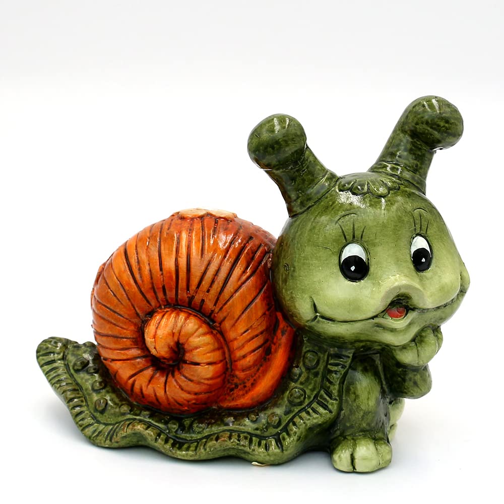 Dekohelden24 Keramik Schnecke/Dekoschnecke, 2er Set, Gartendeko, Maße ca. 20 x 10 x 15,5 cm
