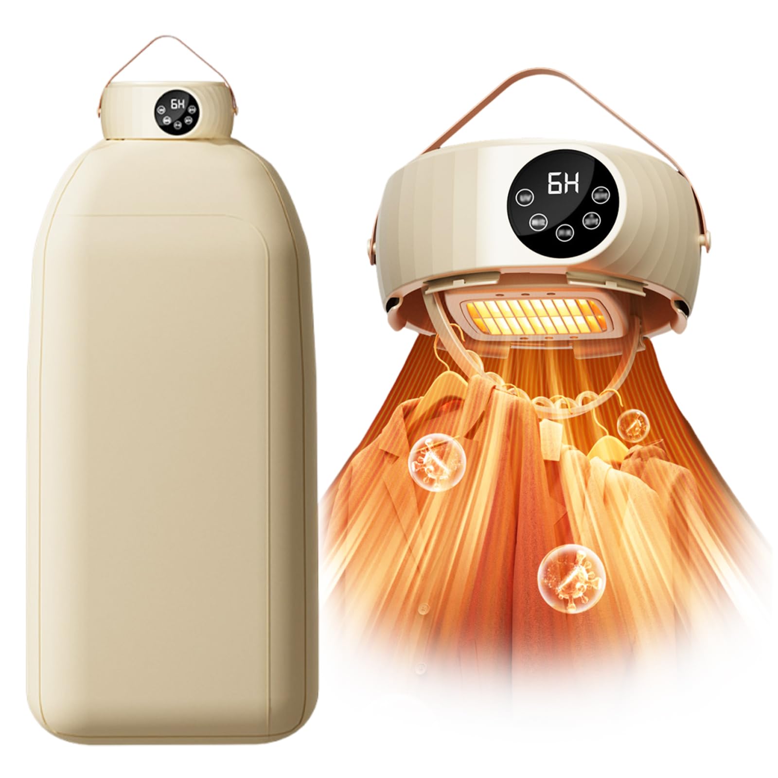 Secadora de Ropa Portátil,Mini Secadora Bomba de Calor 600W | Secadora Eléctrica Plegable con Temporizador 1-6H, Esterilización UV, para Apartamentos Viajes Camping