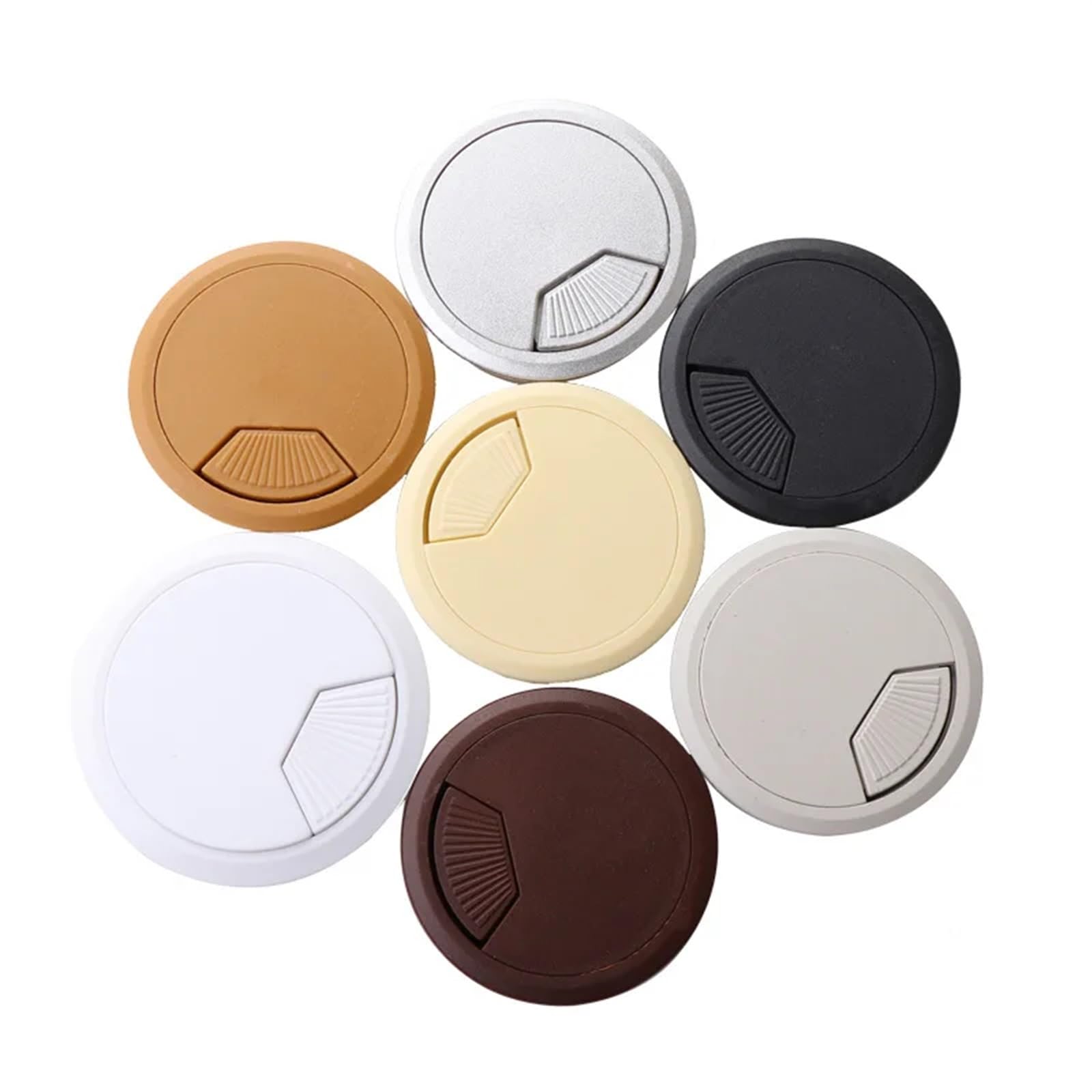 Gommino per Cavi da Scrivania Copriforo for Cavi in ​​plastica ABS for scrivania for Computer PC da 35/50/60/80 mm Passacavi Scrivania(Silver,50PCS_60MM)
