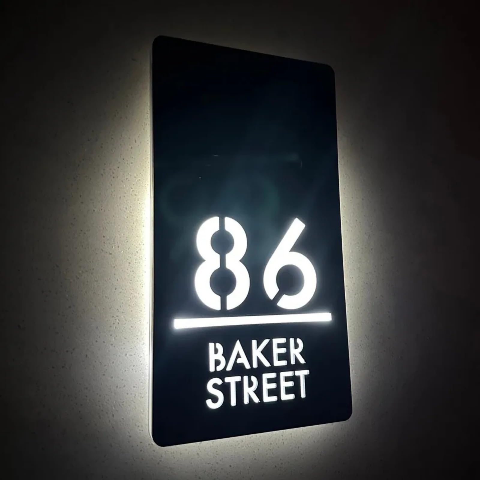 Targa con numeri civici a energia solare personalizzata per esterni, con illuminazione a LED, idea regalo per l'inaugurazione della casa, numeri di indirizzo a LED, targa moderna per giardino,