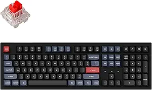 Keychron K10 Pro Wireless Custom Mechanical Keyboard, Full-Size QMK/VIA Programmable Bluetooth/Wired White Backlight with Hot-swappable Keychron K Pro Red Switch Compatible with Mac Windows Linux