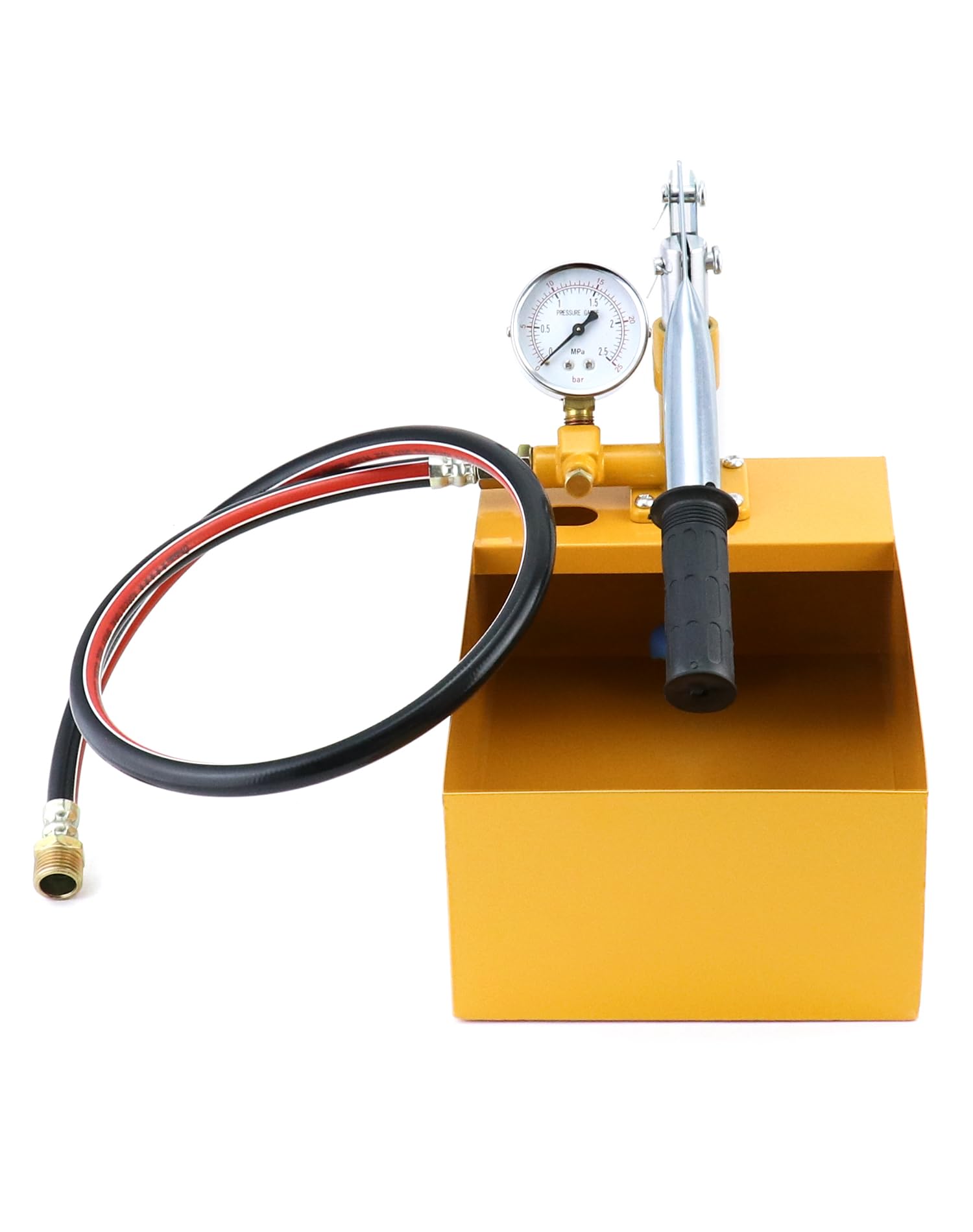 QWORK® Bomba de presión manual, 25bar, bomba de prueba, para detectar tuberías de agua y calefacción por suelo radiante
