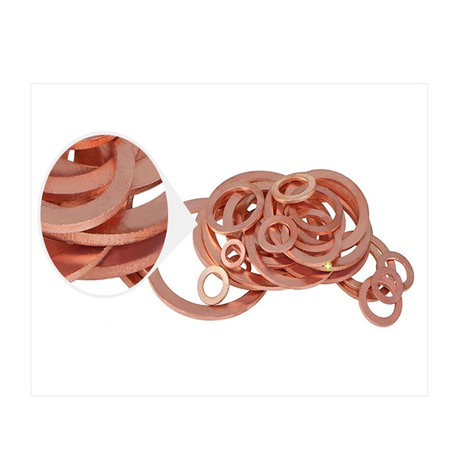 Arandelas, Arandela Plana de Cobre, 1 Junta Sellado, diámetro Interior 10 mm, Anillo, lámina Fina T3, Color Rojo