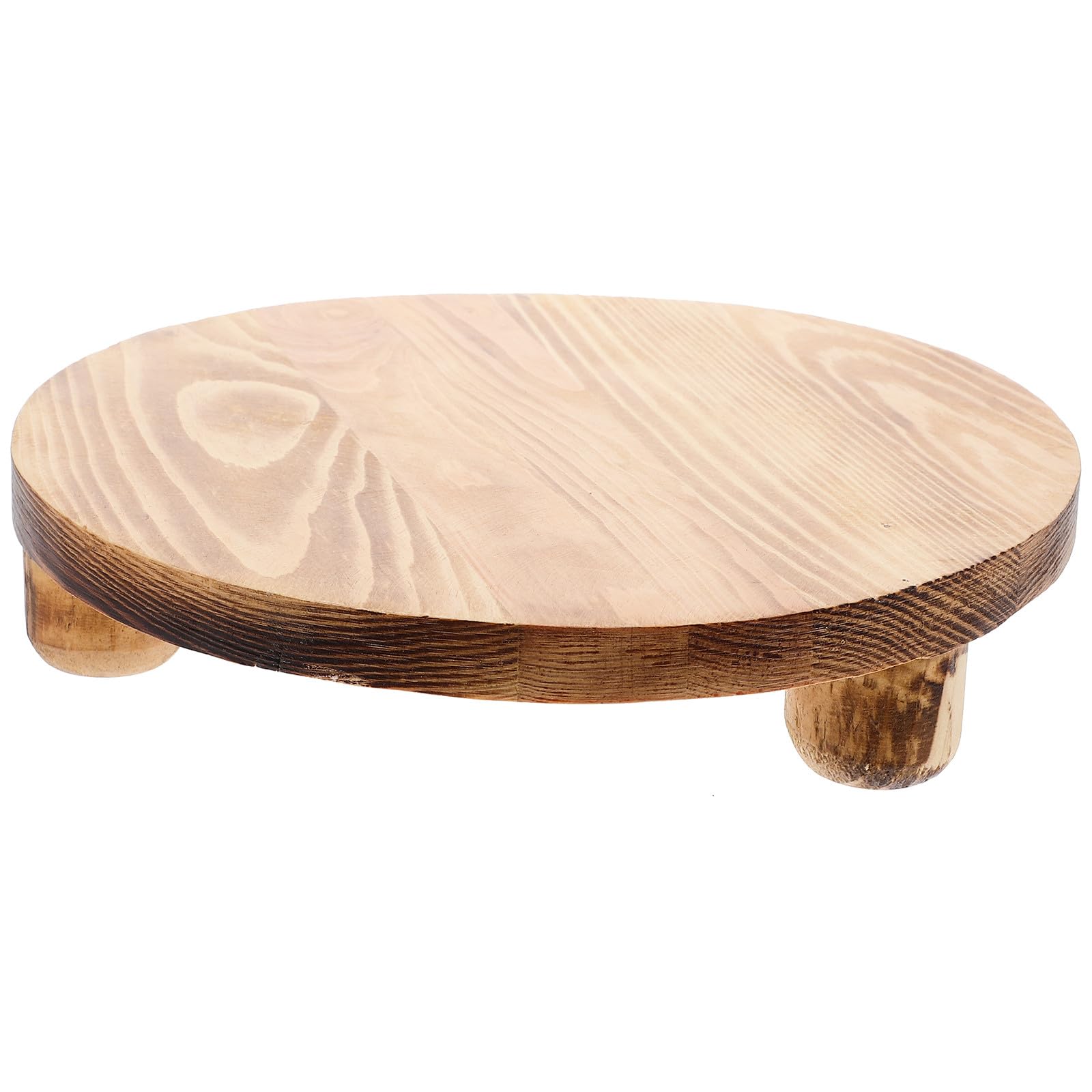 INOOMP Soporte para Macetas de Madera Natural Base Redonda Rústica para Plantas de Interior Taburete Multifuncional Estable para Exhibición y Jardín Suministros para Macetas Bases
