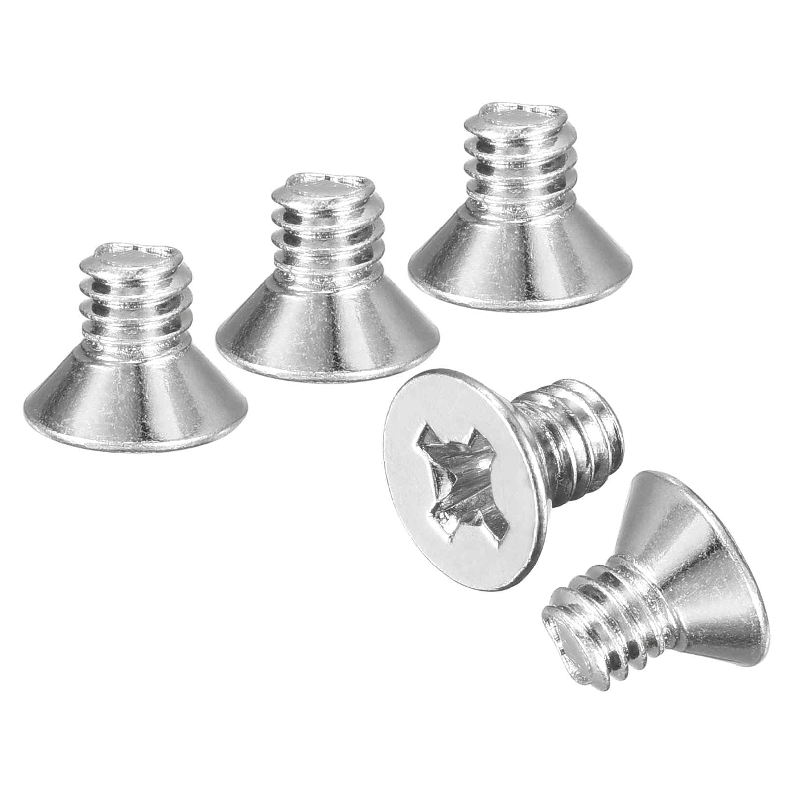 DTGN #8-32x1/4" Phillips Countersunk Head Bolt - 100pcs - Good for Outdoor Machinery Fastening Maintenance - 304 Stainless Steel Flat Head Machine Screw Bolt - Silver Color — image 1