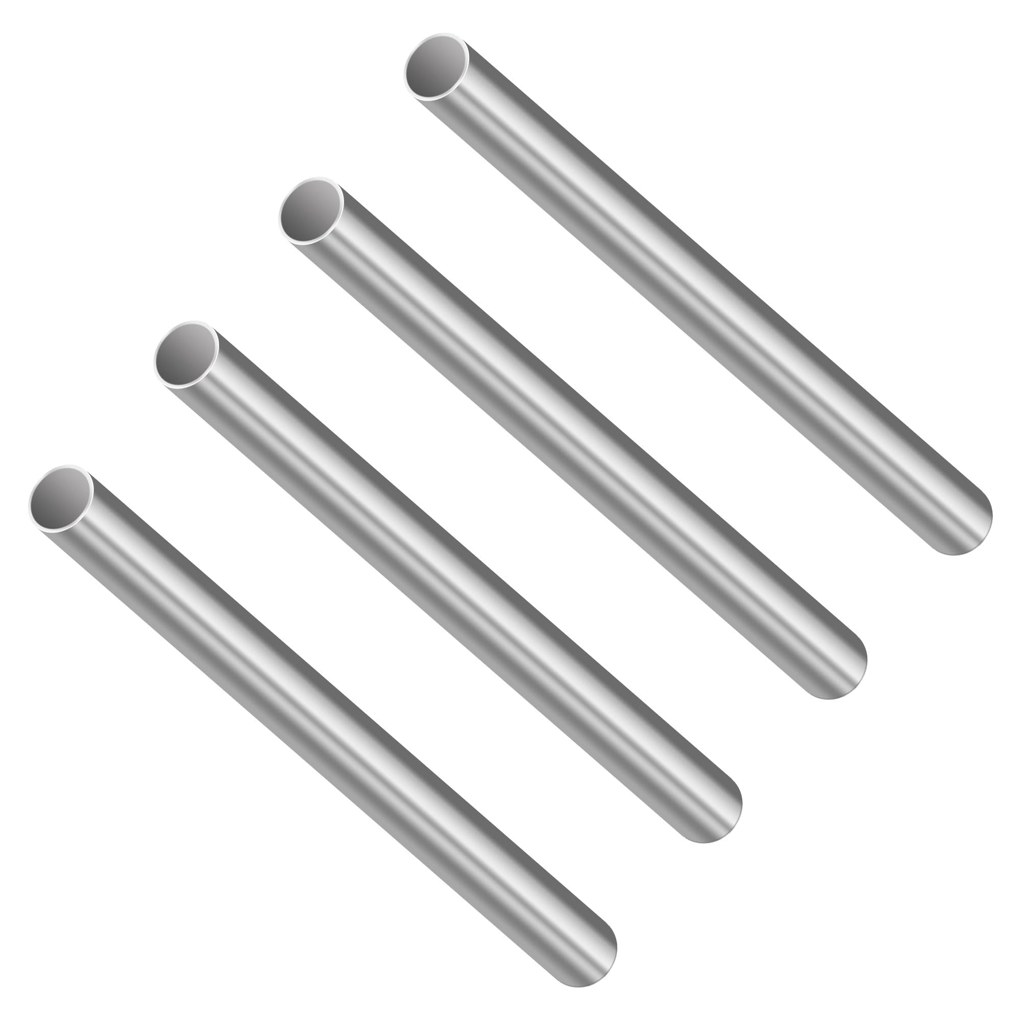 LAVMHAB 304 Stainless Steel Tube, 10mm OD x 0.2mm Wall Thickness 150mm Length, Seamless Stainless Steel Tubing for Industry Machinery, Round Metal Pipe (4pcs)