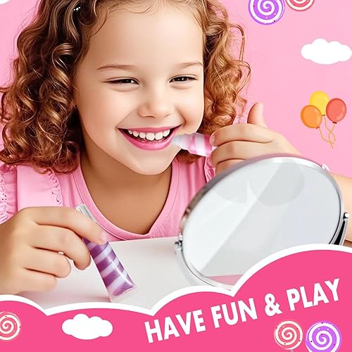 Miniatura 4 de Juego de maquillaje de unicornio para niñas, no tóxico, lavable, kit de cosméticos para niños con bolsa de unicornio, juguetes de maquillaje de