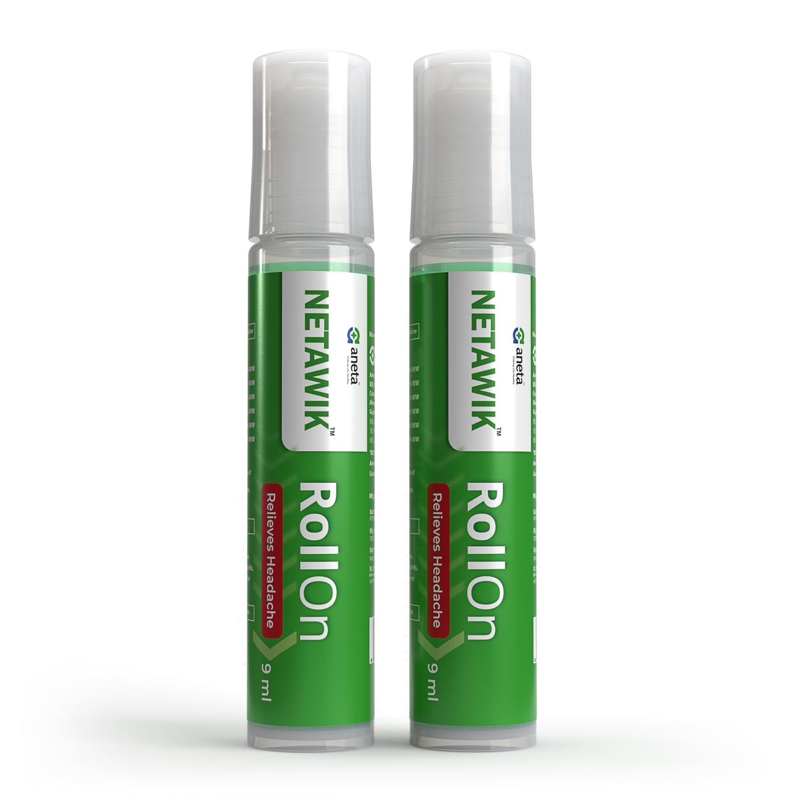 NETAWIK Headache & Migraine Relief Roll-On - Fast Cooling, Peppermint Scent, Natural, Skin Friendly, 9 ml (Pack of 2) (B0D1N8DNGV) Amazon Price History, Amazon Price Tracker