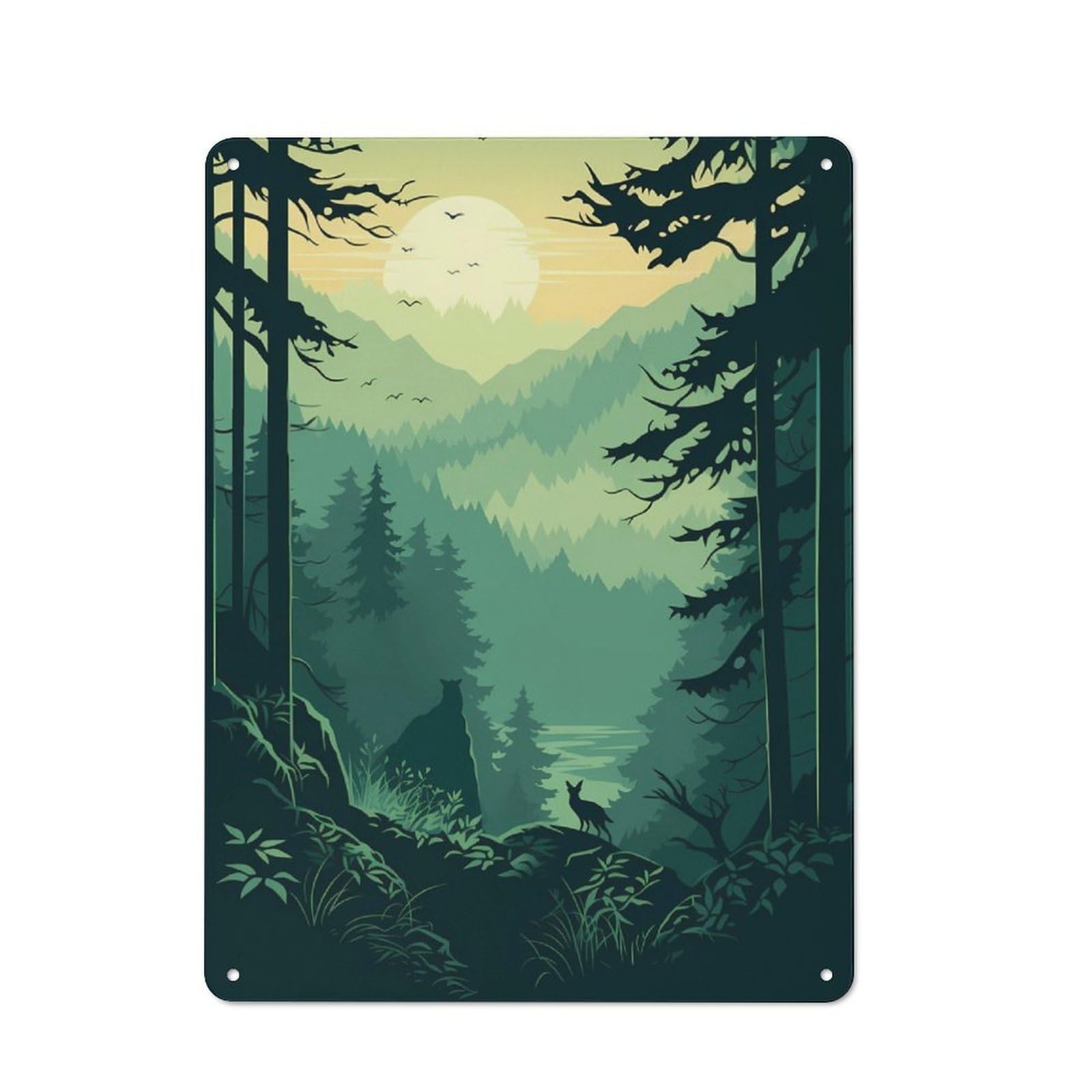 Junmoney Forest Life Tin Sign 40X30cm With For Workshop Wall, Retro Decor, For Vintage Wall Decor Fans, For Garage And Workshop Walls