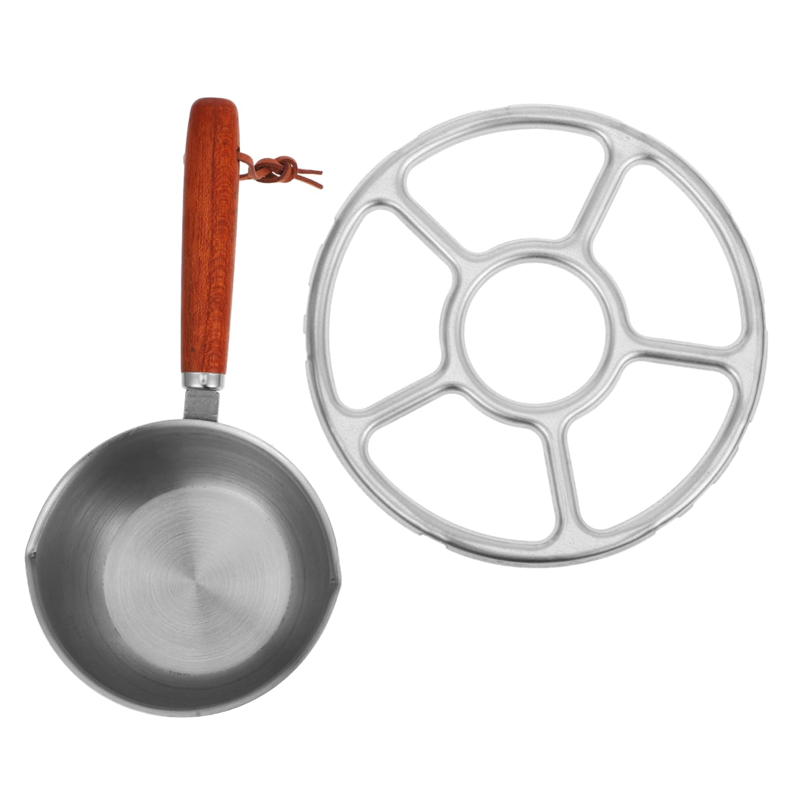 Ciieeo Dual Spout Oil Pan Mini Stainless Steel Grease Strainer 300ml Small Saucepan for Cooking Heating