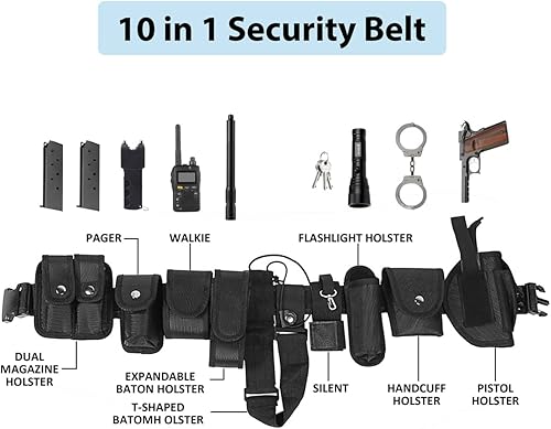 Miniatura 4 de Cinturón de servicio táctico, cinturón táctico para guardia de seguridad, cinturón de seguridad militar de nailon ajustable