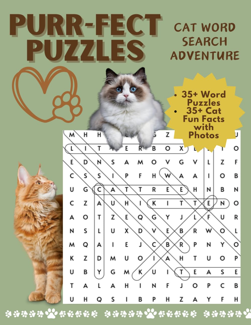 Purr-fect Puzzles Cat Word Search Adventure: More than 35 cat related puzzles and fun facts, purr-fect blend of fun and feline fascination!