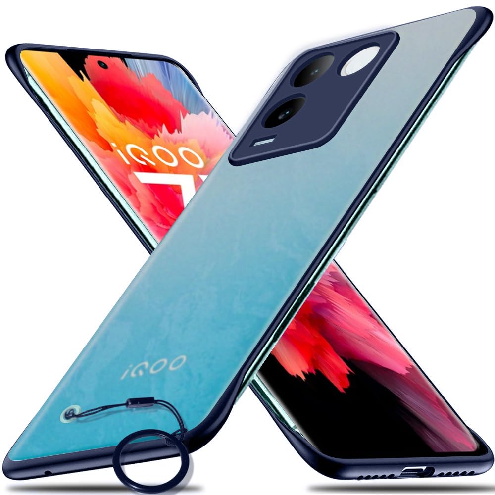TheGiftKart Hybrid Ultimate Slim Back Case Cover for iQOO Z7 Pro/Vivo T2 Pro 5G | Camera & Screen Protection | Frosted Matte Translucent Hard iQOO Z7 Pro/Vivo T2 Pro Case (PC & TPU, Blue Bumper) (B0CKBXX7G8) Amazon Price History, Amazon Price Tracker