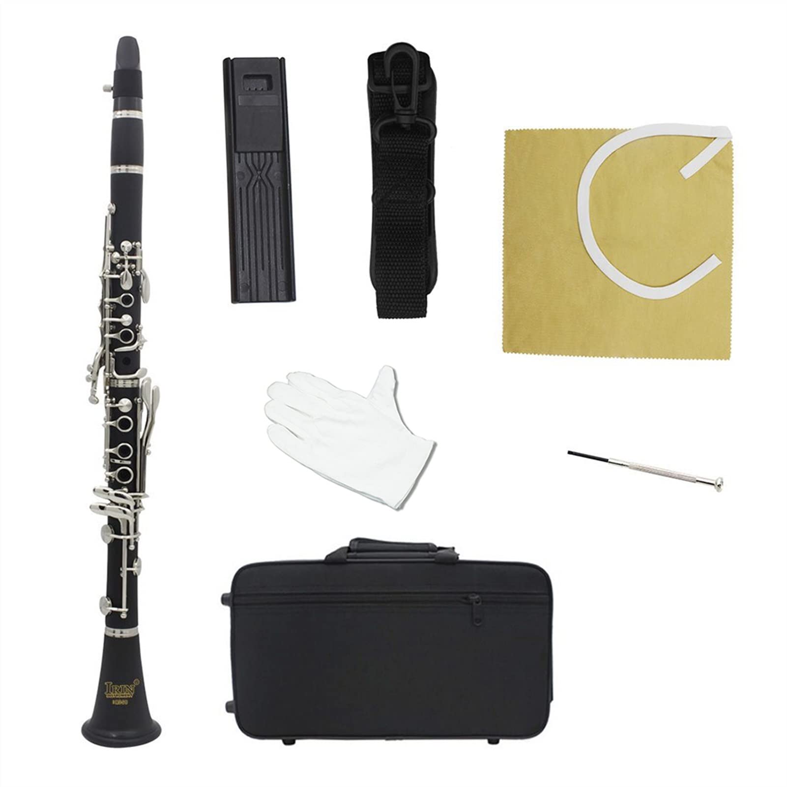 B Flache Klarinette Ebonit 17 Tasten System Mit Fall Schultergurte Wind Instrument Zubehör Anfänger Klarinette