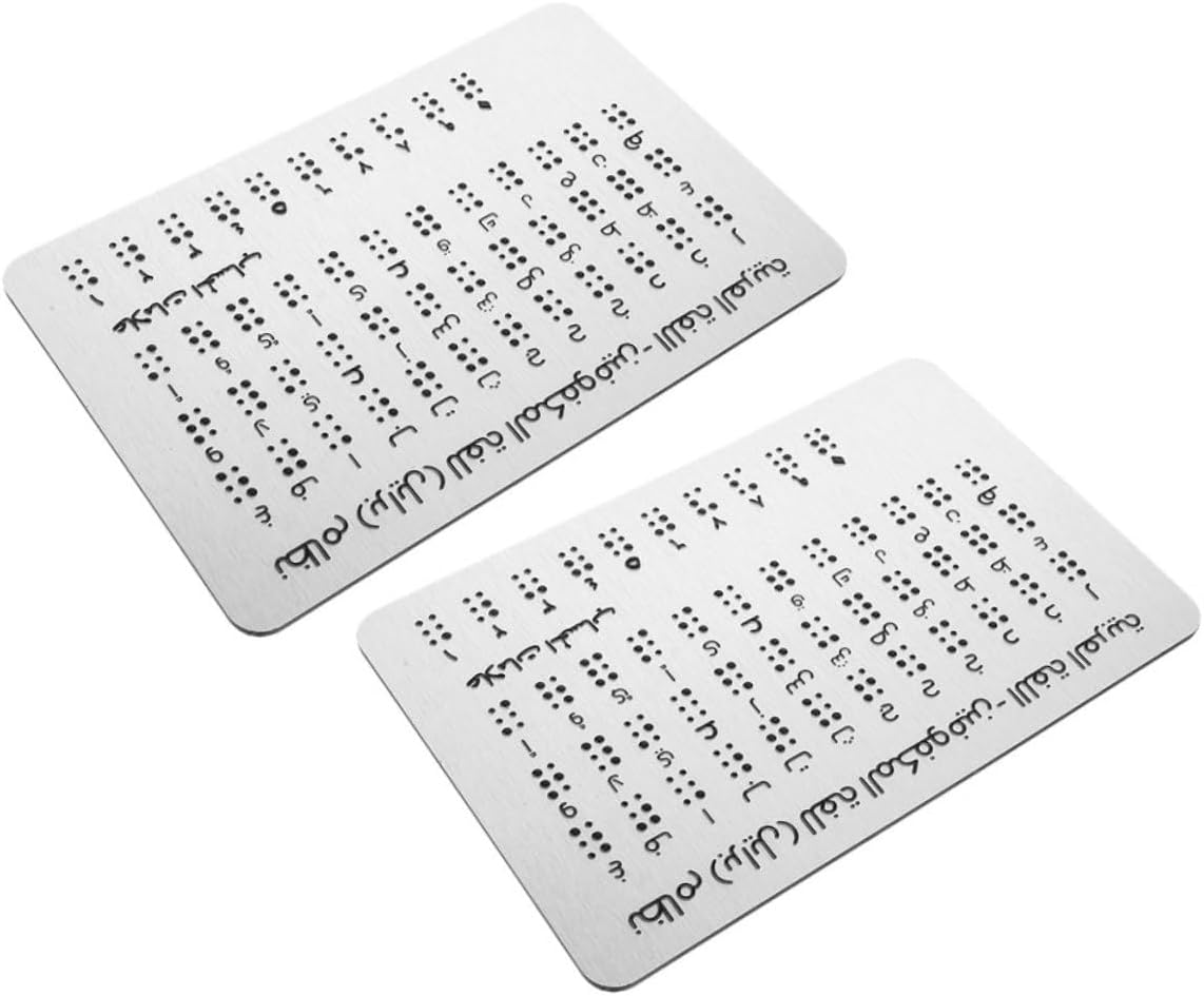 BETOOKY Braille Arabic Alphabet Board 2pcs Raised Dots Braille Alphabet Teaching Board 12.5×19cm Montessori Educational Tool for Blind Visual Impairment Learning Aid