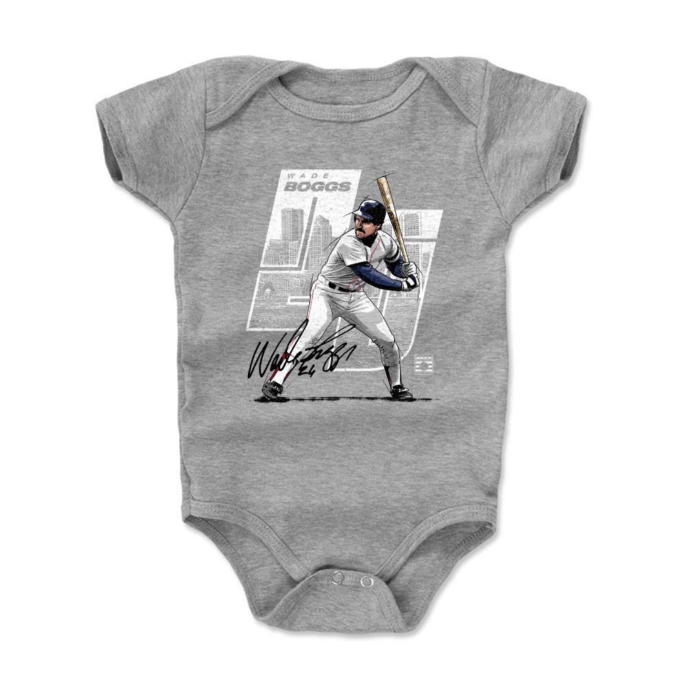 500 LEVEL Wade Boggs Boston Baby Infant One Piece Bodysuit (12-18 Months, Heather Gray) - Wade Boggs Offset WHT