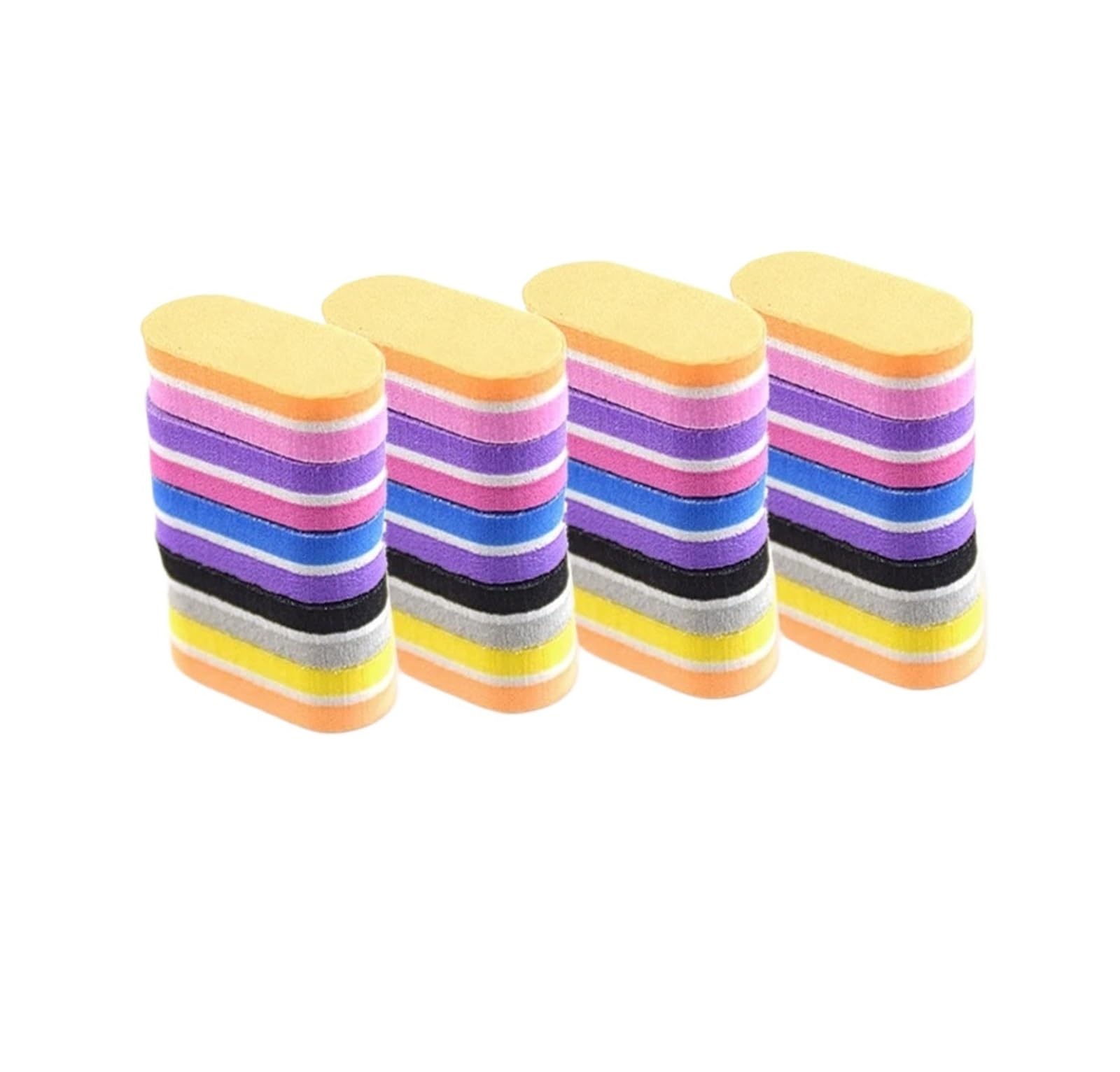 50 szt. Dwukolorowe pilniki do paznokci blok buforowy narzędzi manicure i pedicure żelowe akcesoria(Yellow Orange)