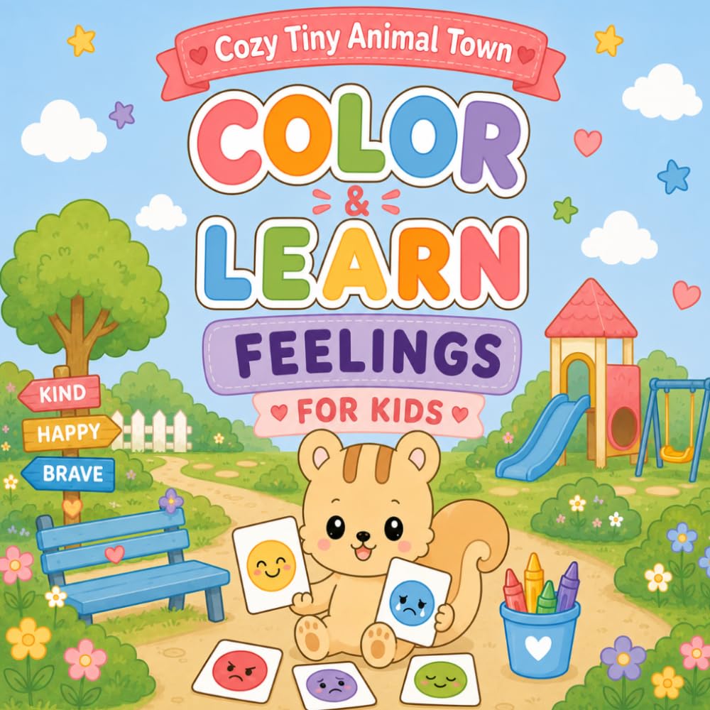 Cozy Tiny Animal Town: Color & Learn Feelings: Helping Little Learners Explore Big Feelings (Tiny Animal Town Adventures)