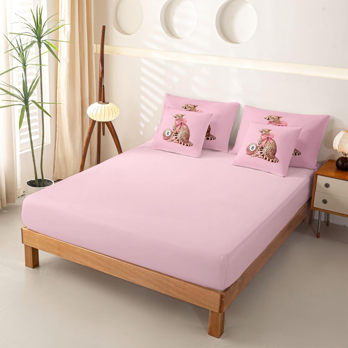Loussiesd Lucky 8 Ball Copripiumino singolo 7 pezzi Ghepardo leopardo stampa set di biancheria da letto per bambini ragazzi ragazze alla moda stile Y2K letto in una borsa con copripiumino, lenzuola