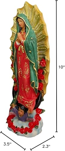 Miniatura 8 de Estatuas de Virgen de Guadalupe de 10 pulgadas, estatua de Virgen María de Guadalupe, estatua grande de resina de Virgencita María