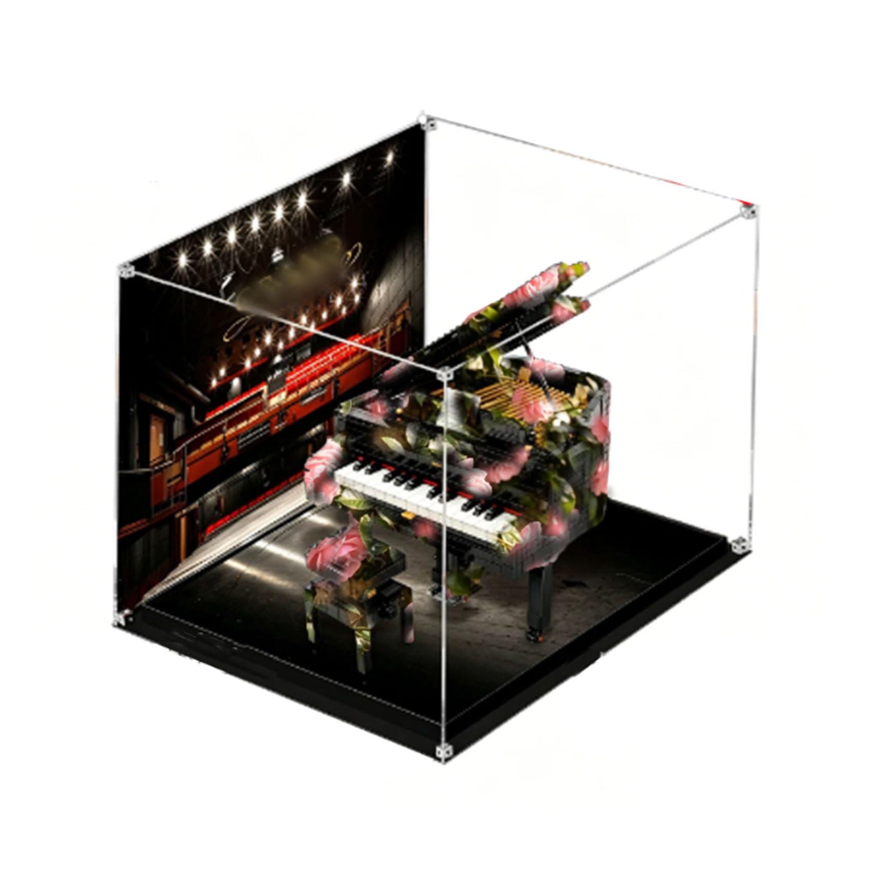 Acrylic Display Case for Le-go 21323 Piano Model, Dustproof Display Box (display box only) (background 3mm-A)