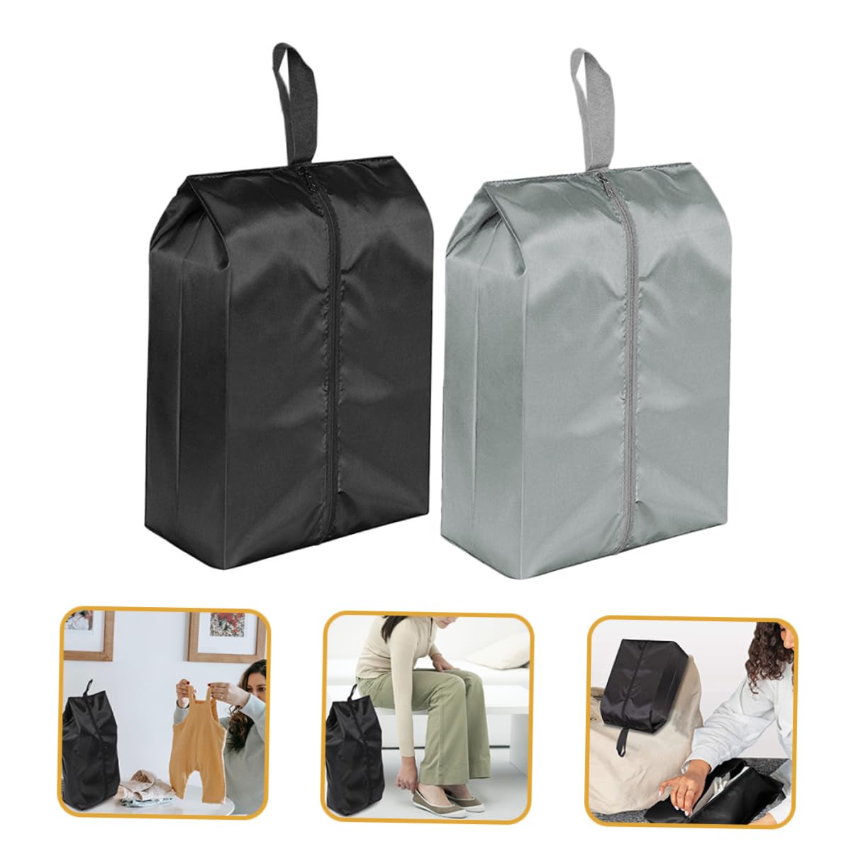 4 Juegos De Bolsas De Tela Oxford para Guardar Zapatos para Viaje con Cierre De Cremallera Gran Capacidad 2 Unidades X 4