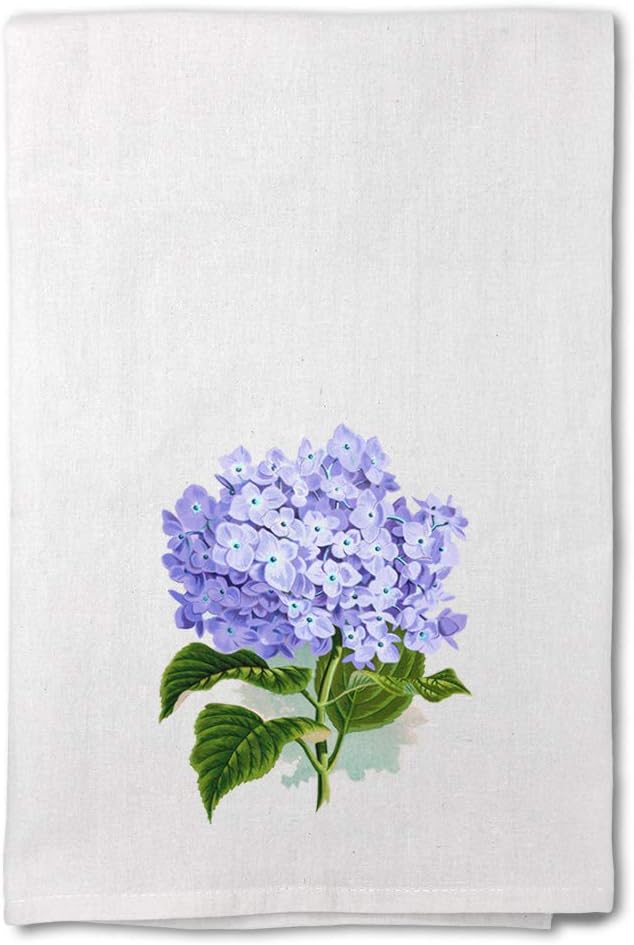 Style In Print Custom Decor Flour Kitchen Towels Hydrangea Vintage Look Botanical & Flowers Botanical & Flowers Flowers Cleaning Supplies Dish Towels Personalized Text Here