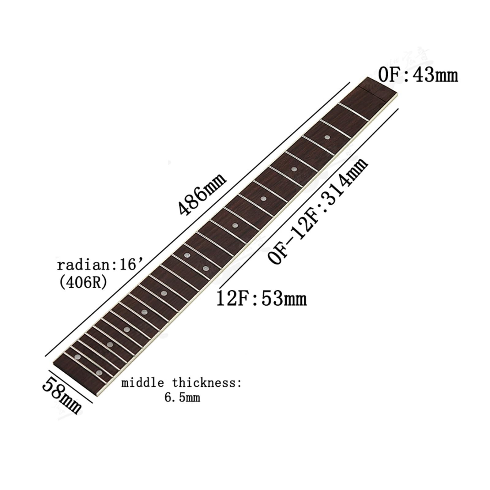 Tavola In Palissandro Con Manico For Chitarra Elettrica | Opzione tastiera in ebano a ventidue tasti