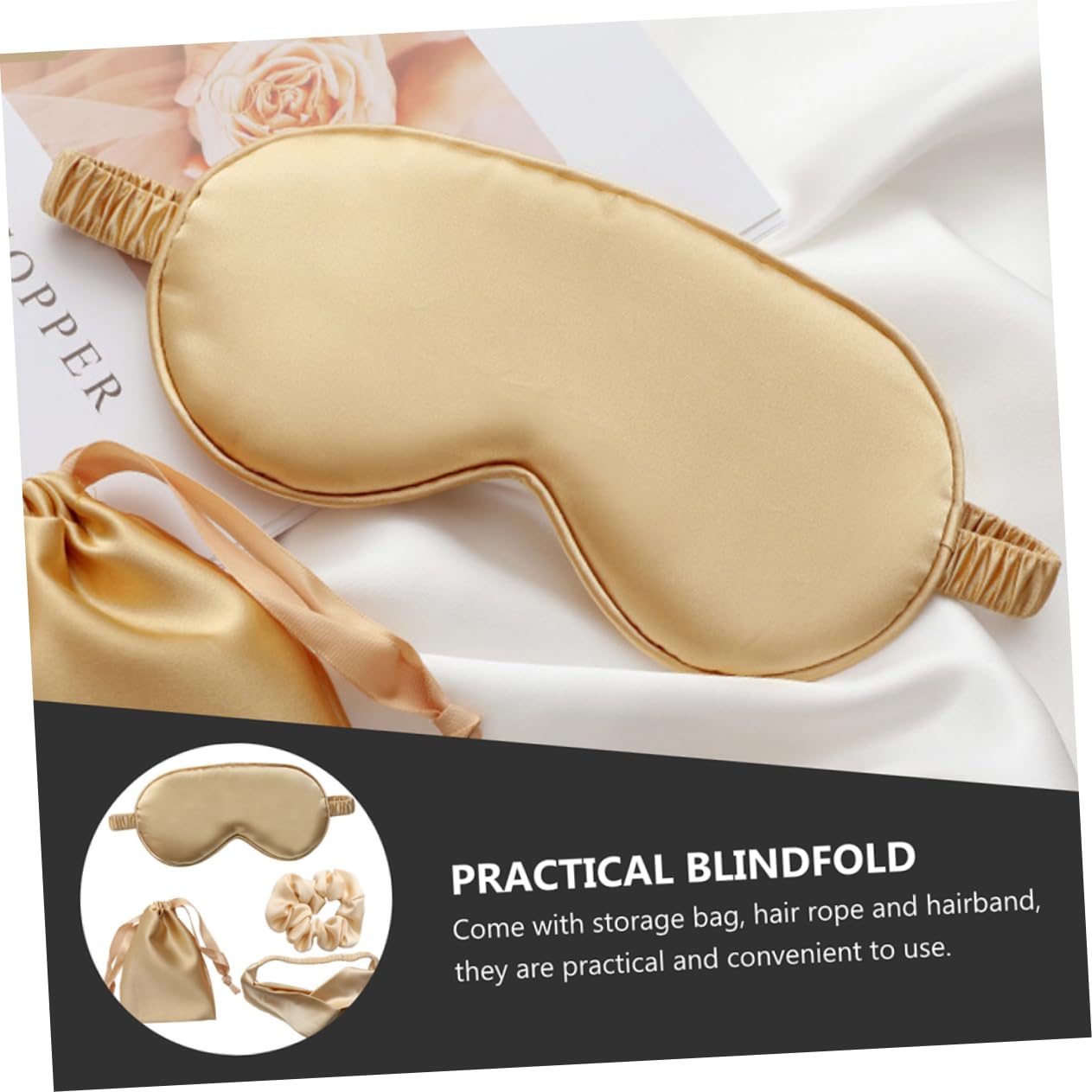 MAGICLULU 3 Set 4 Pezzi Maschera Per Dormire Maschera Per Occhi Fascia Per Borsa Portaoggetti Pratico Kit Benda Per Dormire