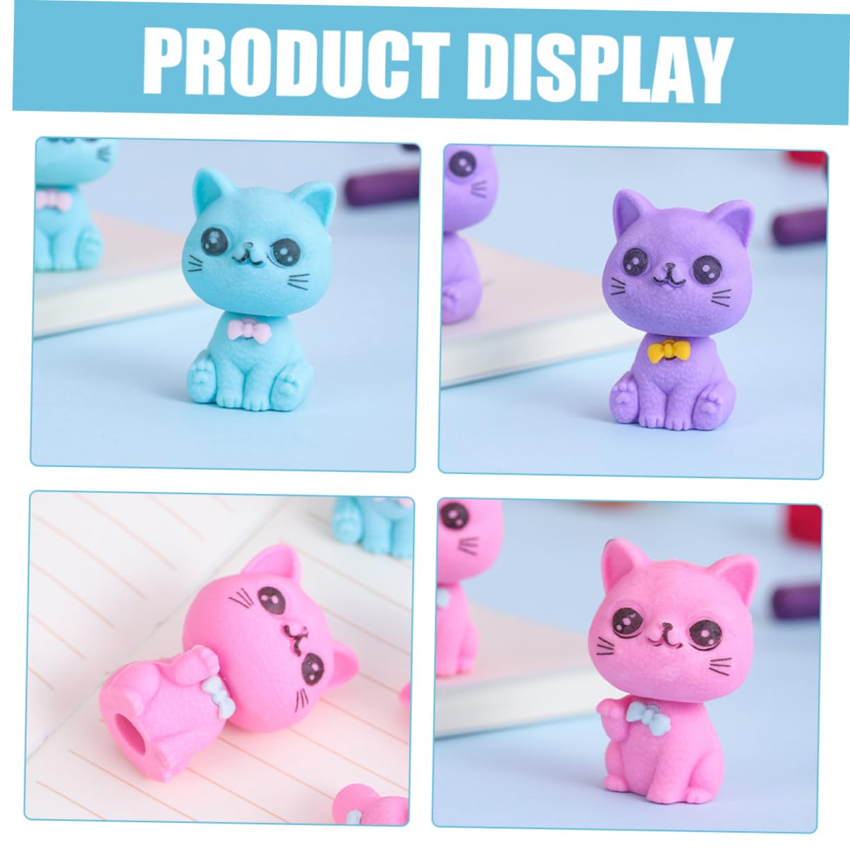 48 Cat Shaped Radiergummis Tpr für Schule, Klasse, Kinder, Dekor