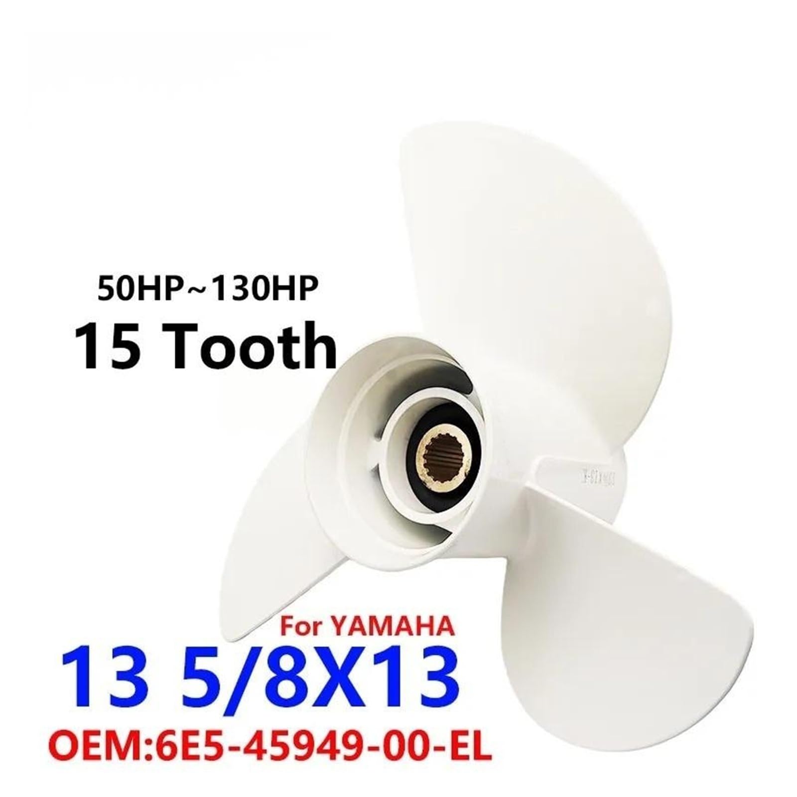 for Yamaha 6E5-45949-00-El Elica fuoribordo 13-5/8X13 Adatto a Motori marini da 50-130 Cavalli Captain Propeller 13 5/8X13 Motore fuoribordo 50-130 HP Lega di Alluminio