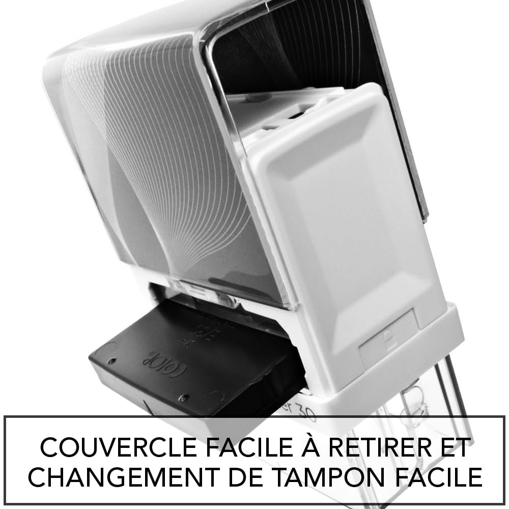 Stamp by Me | Tampons Personnalisés | Tampon Automatique en Caoutchouc pour Entreprise | Auto-encreur | Noir - Encre Noire (47x18 mm - 4 lignes)
