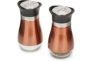 Juvale Stainless Steel Copper Salt and Pepper Shakers Set