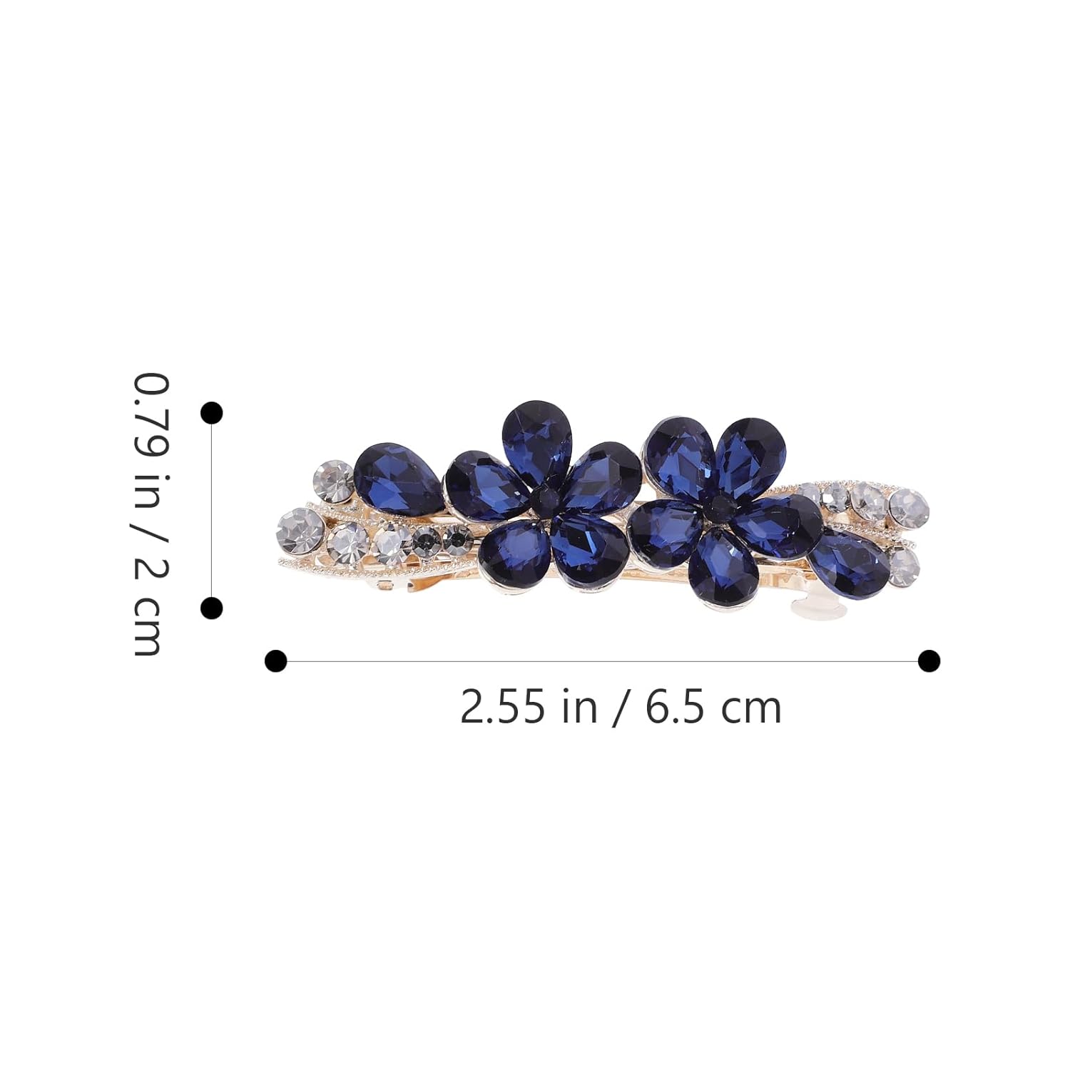 LUOZZY Rhinestone Hair Clip for Women Girls Bling Hair Clip Flower Hair Barrette for Prom Wedding Daily Use Hair Accessories, Dark Blue - Image 7
