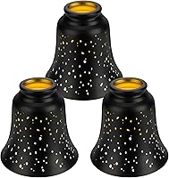 Vista 16 de Globos de repuesto para ventilador de techo, paquete de 4 globos de repuesto con patrón de crisantemo y adaptador de 1-5/8", ALUCSET de 4.5