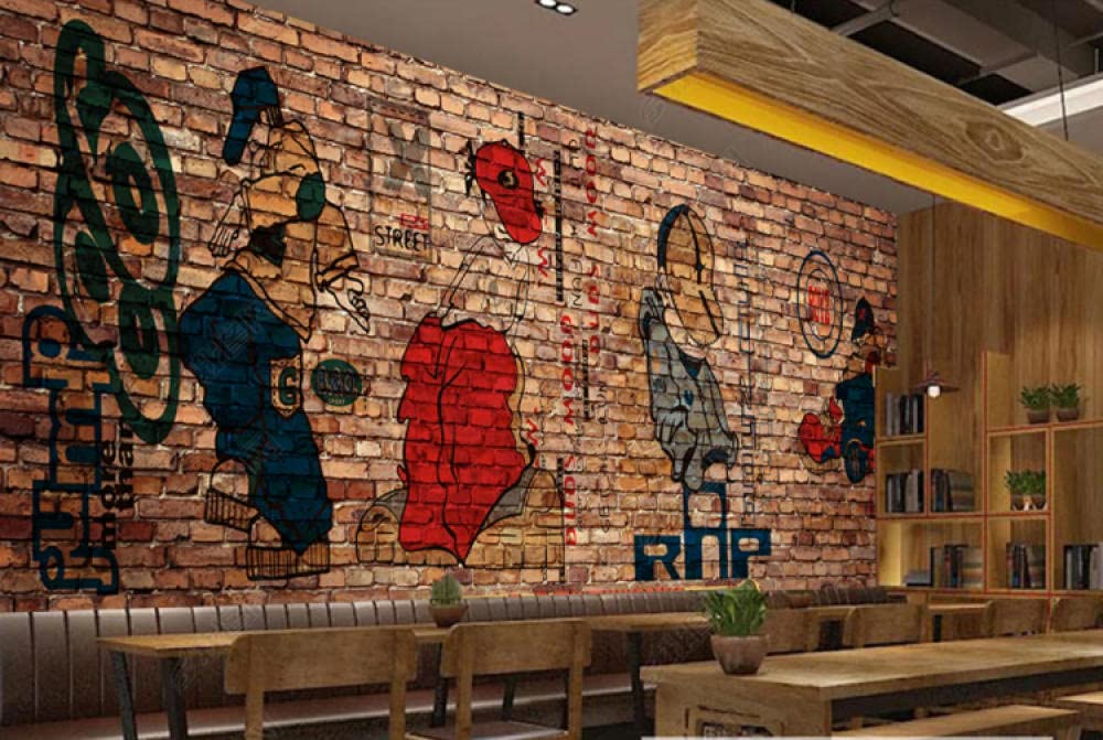 Adesivi muro 3d Carta da parati murale con graffiti di strada hip hop art KTV3d Foto murale -250cmx175cm