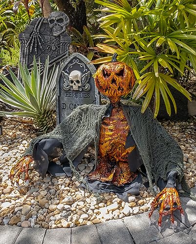 Horror-Shop Lapide con Teschio e Ali 55 Cm