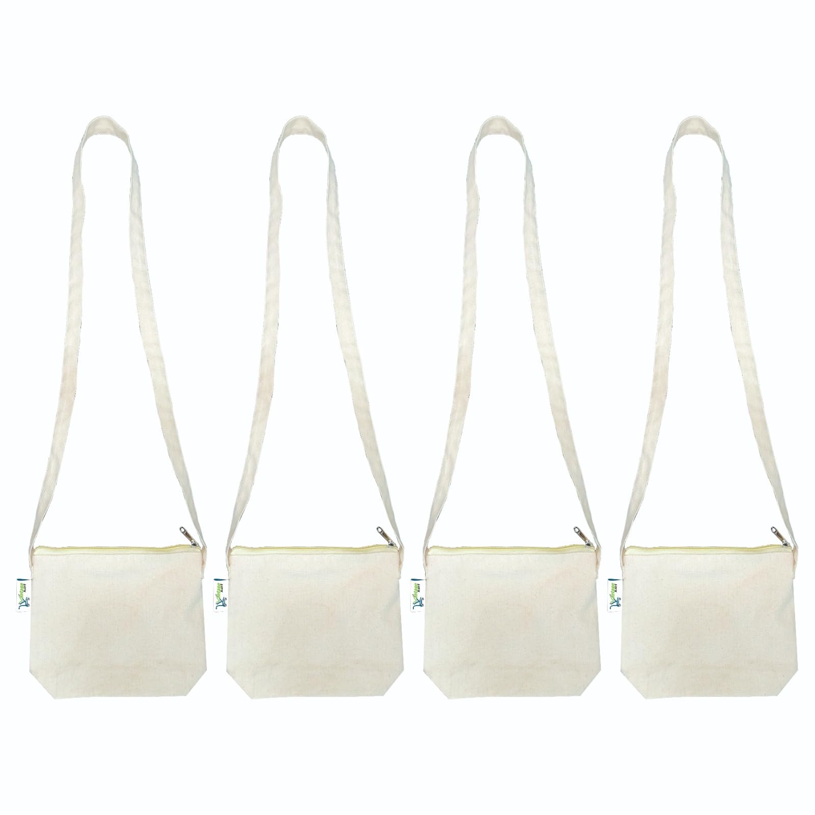 Women's Cotton Canvas Beige Sling Handbag Set of 4 - Stylish, Ideal for mobile phones and Crafting workshops & Beach-image-15