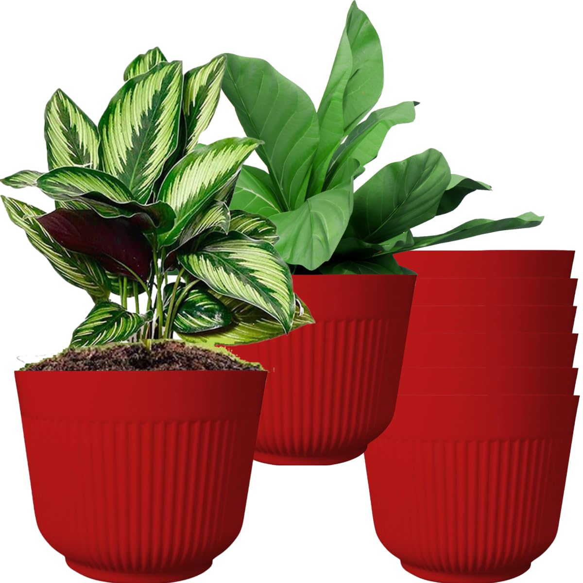 TECHBLAZE 12" Flower Pots - Pack of 8 -1 TECHBLAZE 12" Flower Pots - Pack of 8 -1