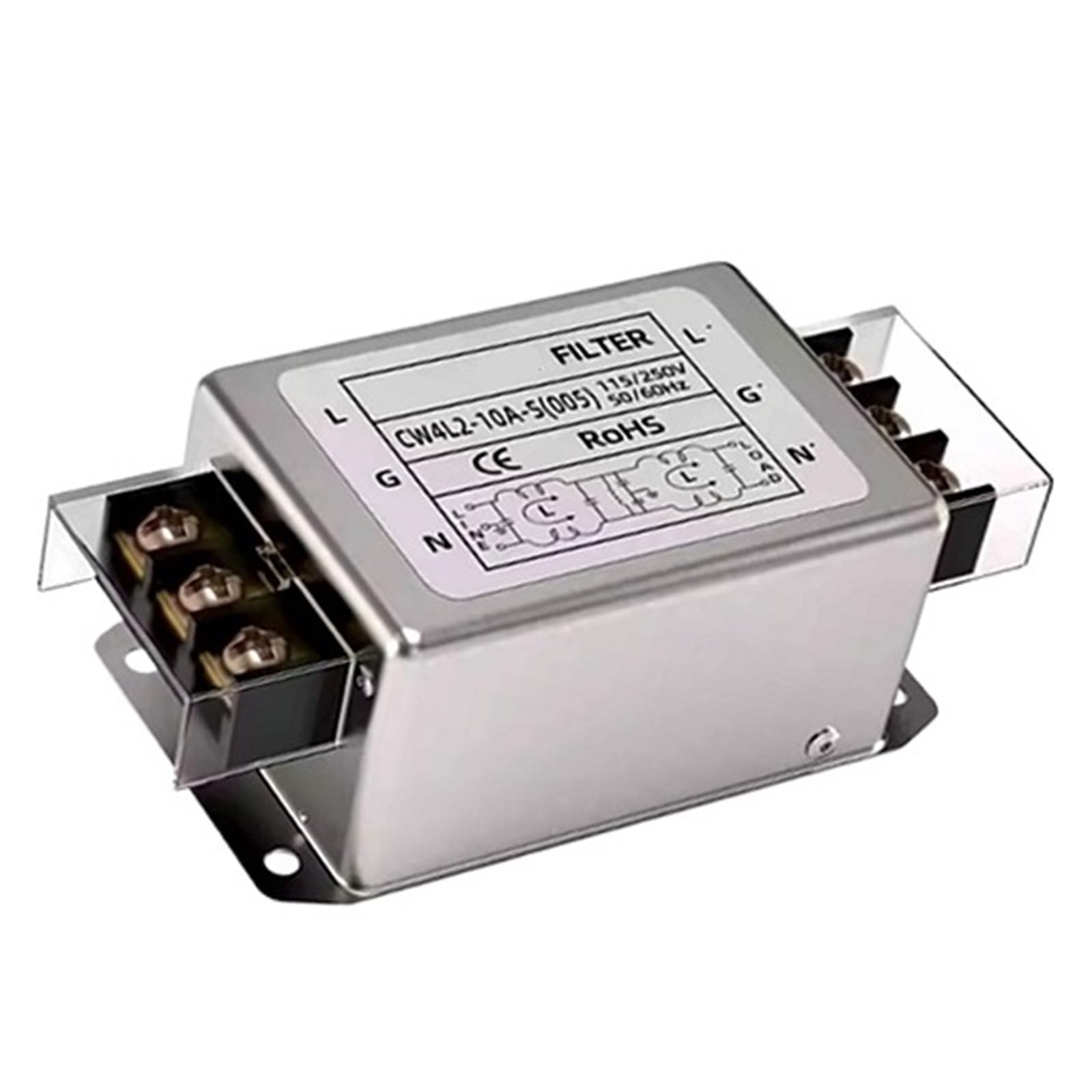MBPAIHOP Single-phase power filter CW4L2-S(005) 3A to 40A Terminal type 220v AC Power Supply Anti-interference Harmonic Purifier CW4L2(40A,Terminal type)