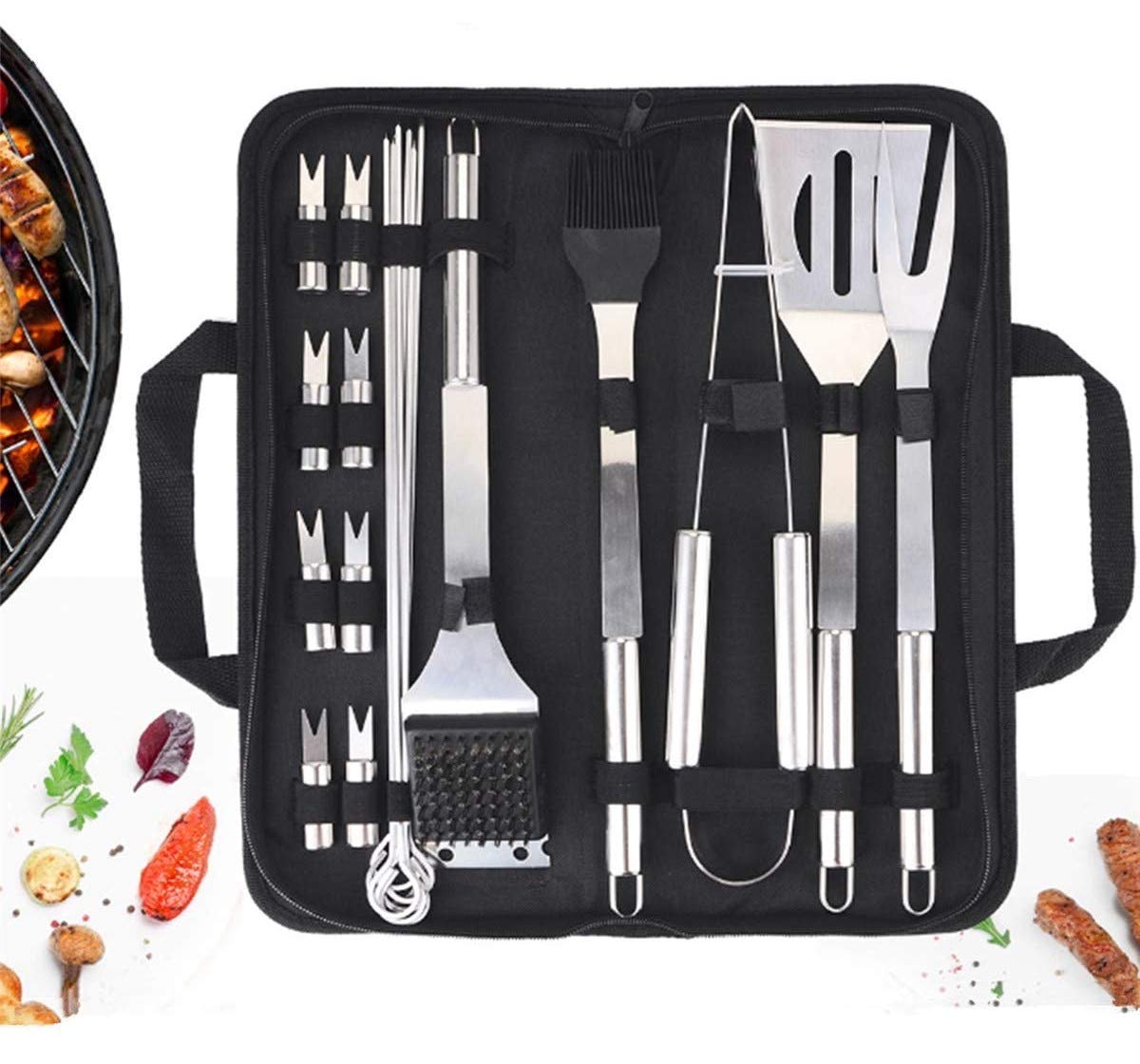 MAXBROTHERS BBQ Griddle Accessories Kit, 20-Pc Exclusive Griddle Tools Spatulas Set–Commercial Grade Flat Top Grill Cooking Kit - Great for Outdoor BBQ, Teppanyaki and Camping