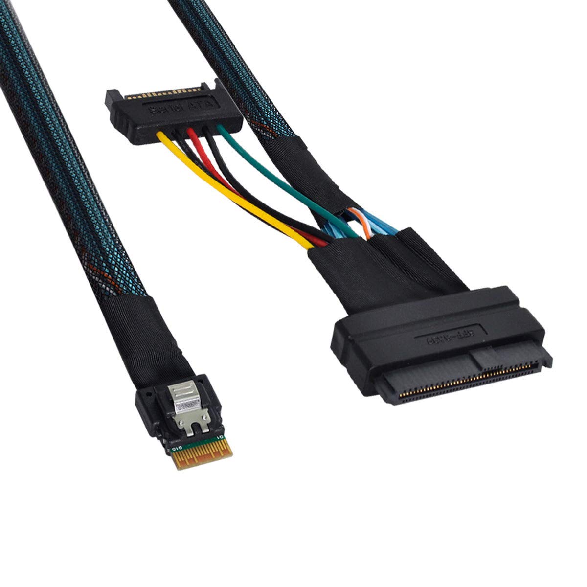 Cablecc U.2 U2 SFF-8639 a Slimline SFF-8654 4i NVME PCIe SSD Cable para placa base SSD 750 p3600 p3700 M.2 50 cm