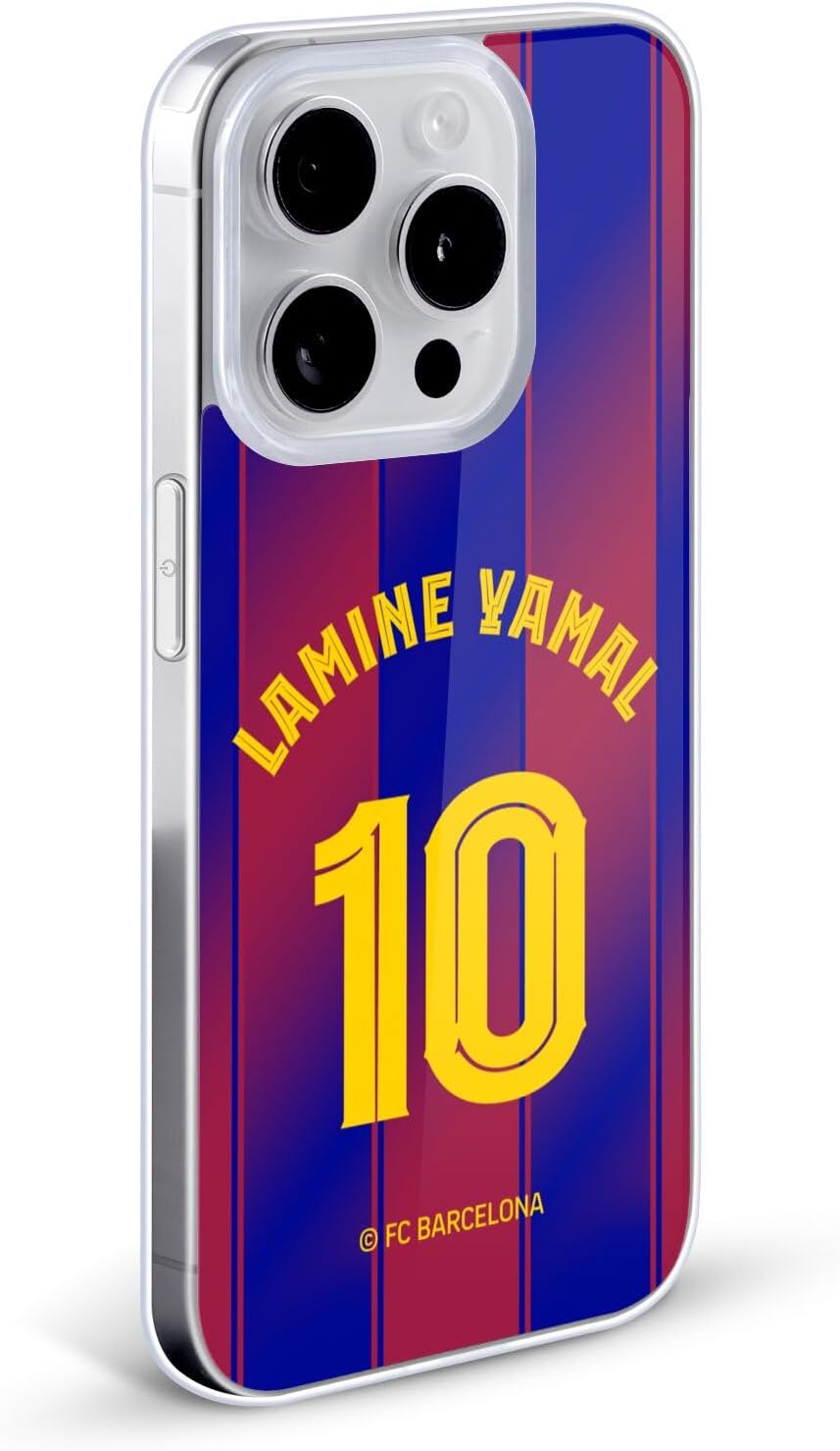 Head Case Designs Officially Licensed FC Barcelona Lamine Yamal 2025/26 Players Home Kit Gel Case [Military Grade Protection] Compatible with Apple iPhone 14 Pro and Compatible with MagSafe