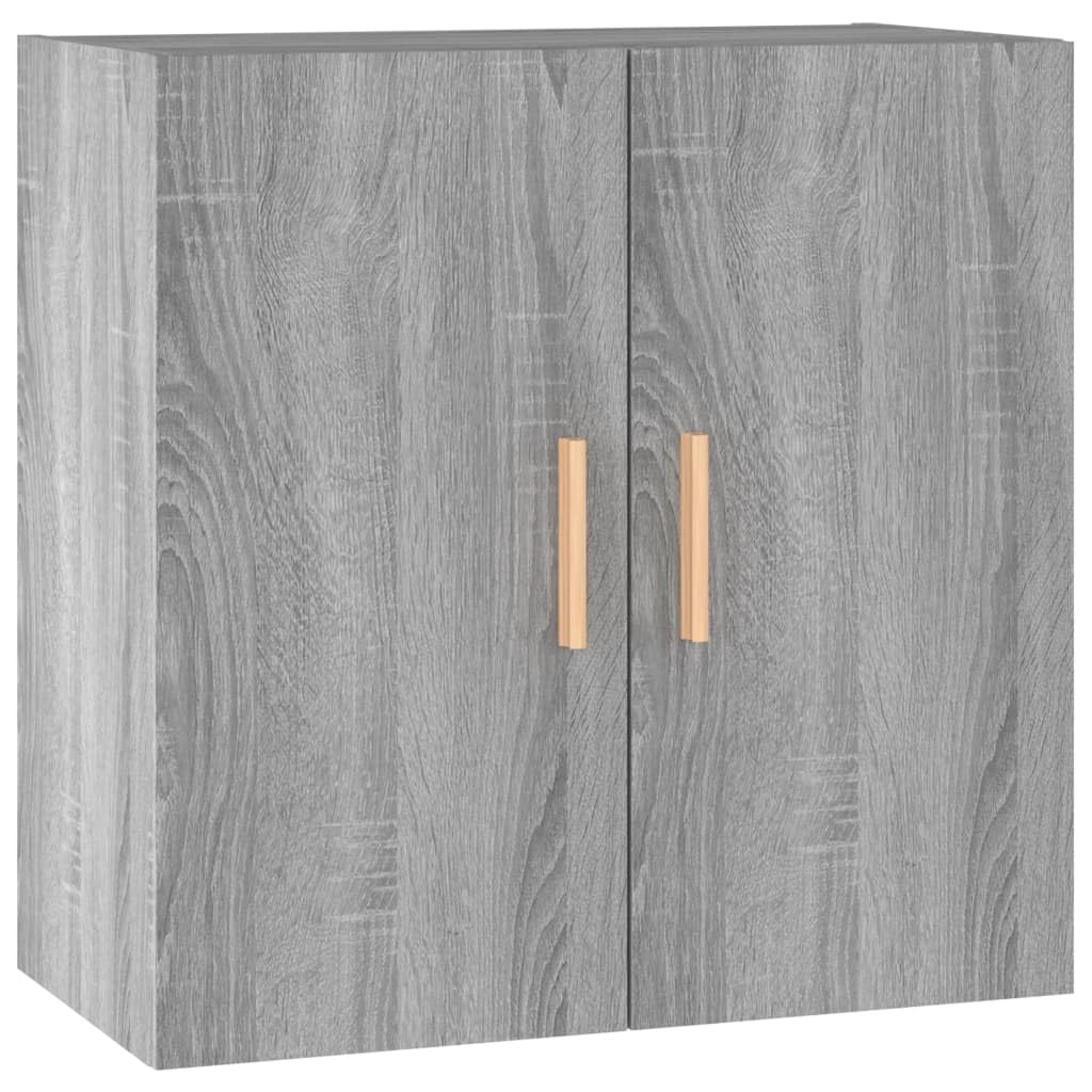 Armario de pared de diseño moderno gris Sonoma con acabados premium de madera para salón