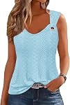 Tank Tops for Women 2025 Trendy Summer Tops V Neck Sleeveless T Shirts Spring Clothes Casual Loose Blouses