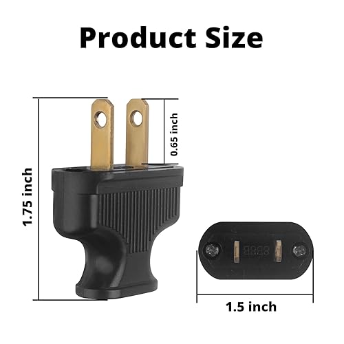 Miniatura 2 de 1 paquete de enchufe eléctrico de estilo antiguo negro vintage para cable de lámpara de alambre cubierto de tela