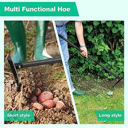 image for Lilyvane Garden Hoe, Heavy Duty Trenching Hoes with 60 Inch Long Handl