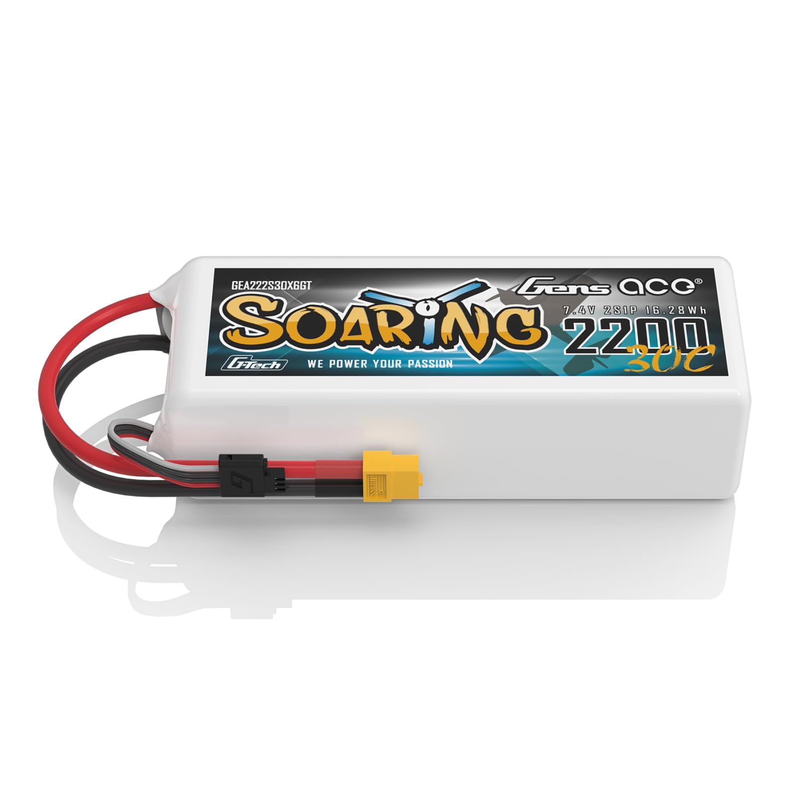 Gens ace Akumulator 2 s 2200 mAh 30C 7,4 V z wtyczką XT60 do helikoptera lotniczego kolejnych helikopterów 450