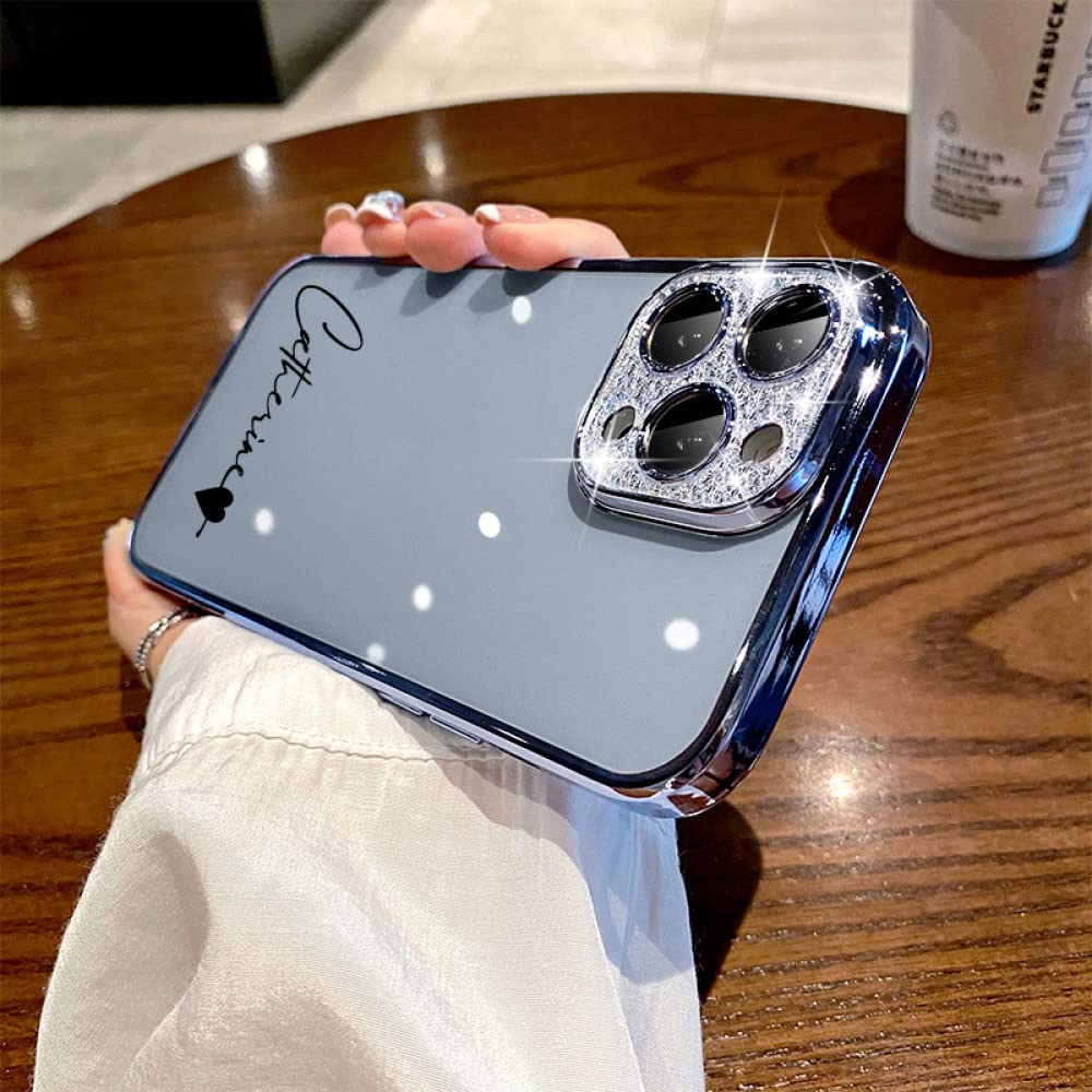 Étui iPhone 14 Pro Max personnalisé protège objectif rayures paillettes - 4