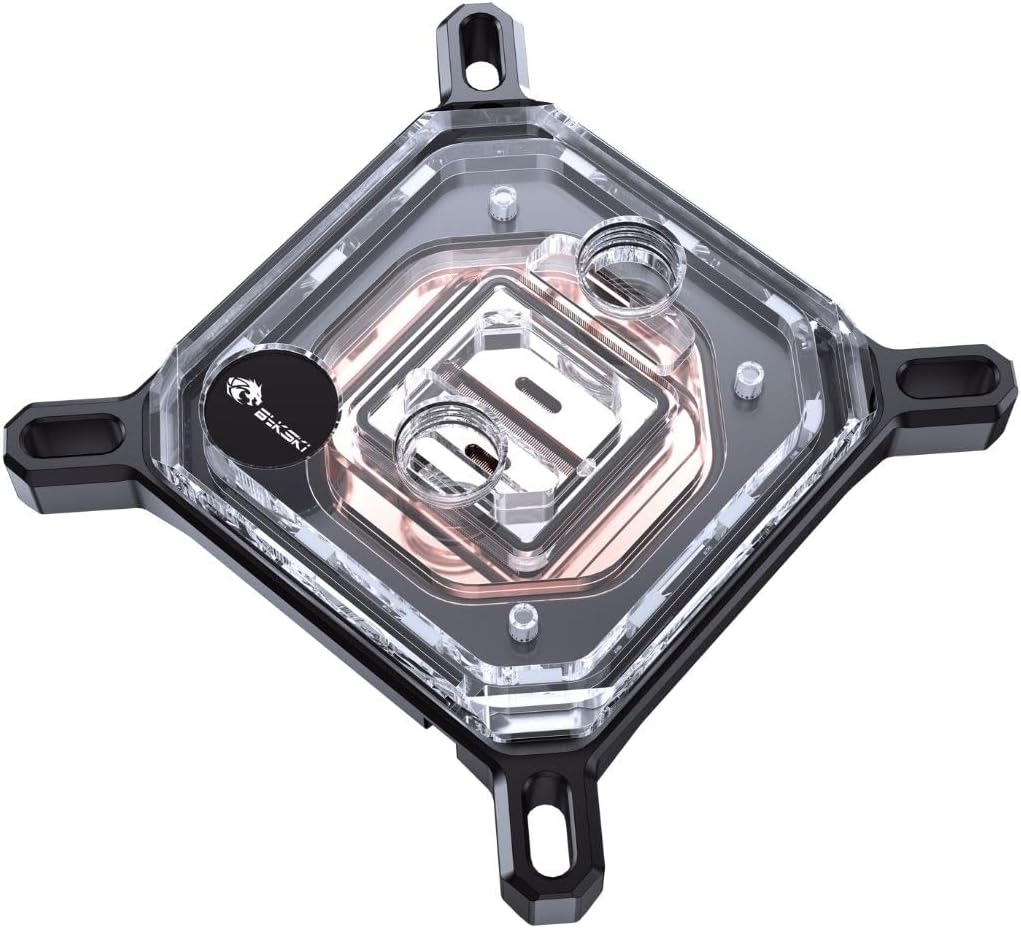 Bykski CPU-XPR-I-V3 High-Performance CPU Water Cooling Block - Featuring Aggressive 0.08mm Fins - Sturdy Mounting Construction with Elite Cooling - for Intel LGA 1200/1700-115x - 2011/2066 - Black